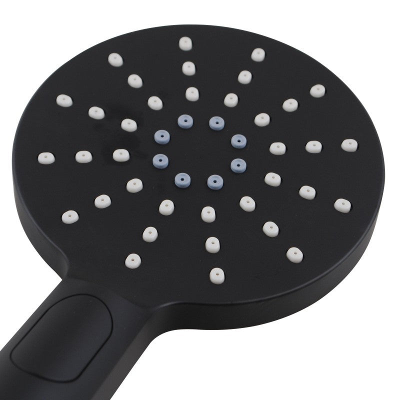 ABS 3 Functions Handheld Shower Head Round - Black