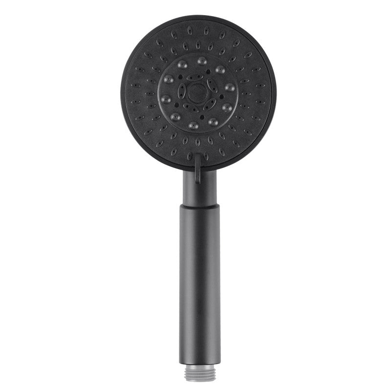 ABS 5 Functions Handheld Shower Head Round - Black