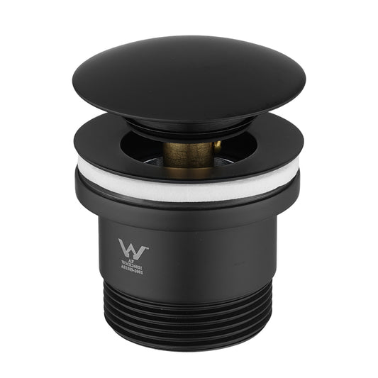 Solid Brass Universal Pop-Up Waste with Overflow - Black