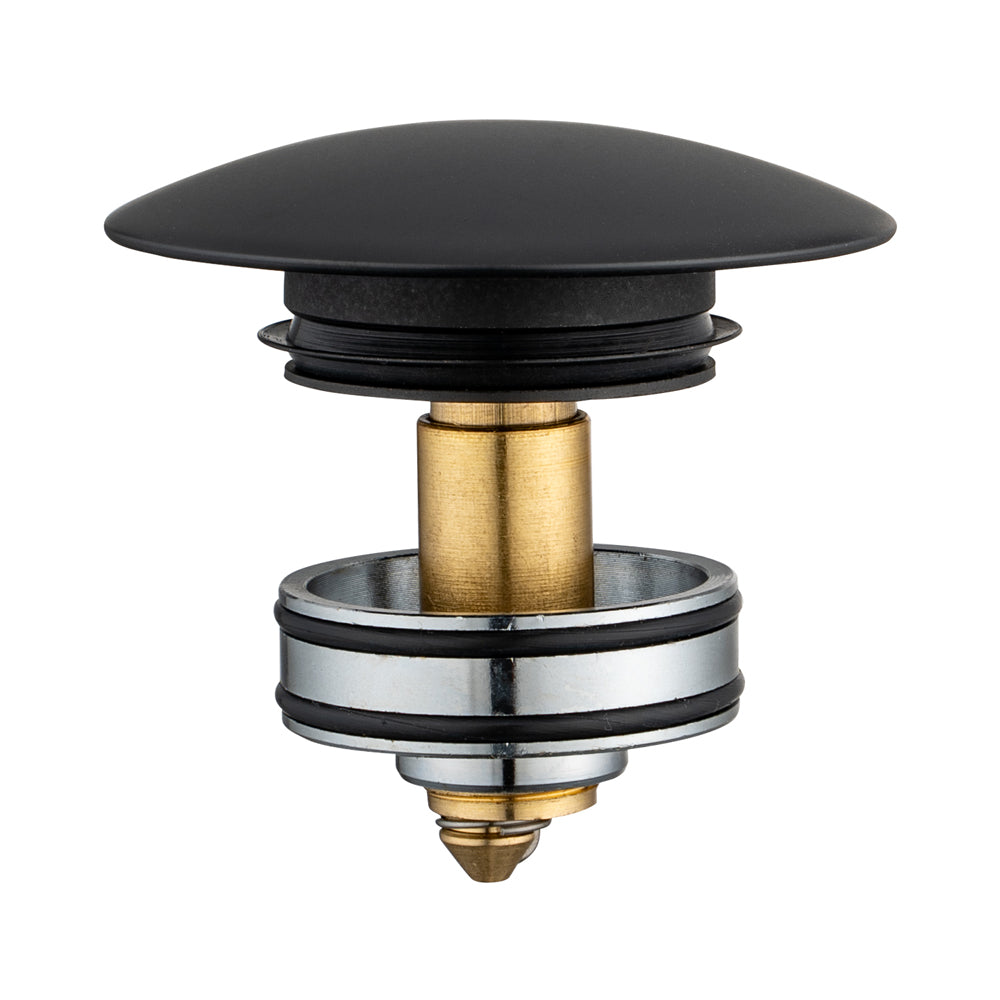 Solid Brass Universal Pop-Up Waste with Overflow - Black