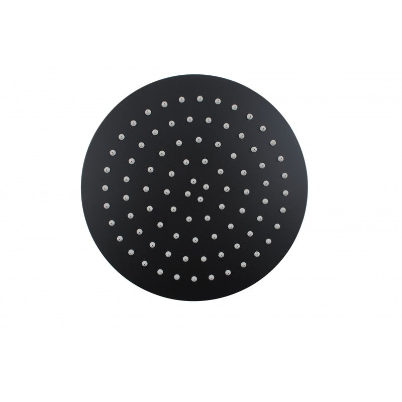 Stainless Steel 300mm Shower Head Round - Black