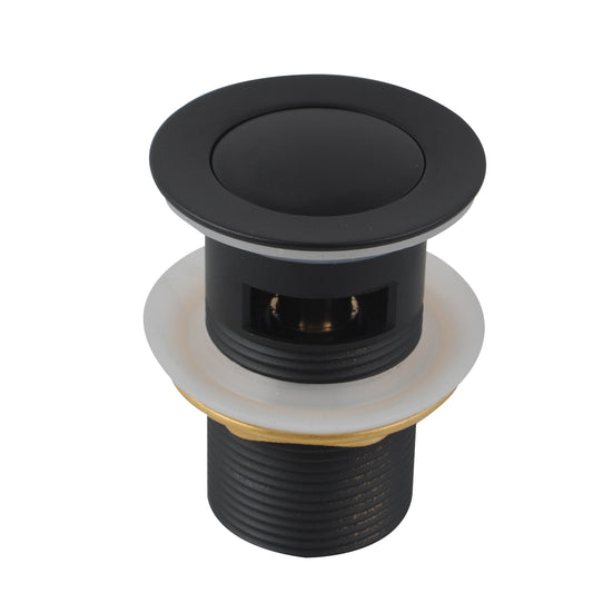 Solid Brass Basin Pop Up Waste with Overflow 32/40mm - Black