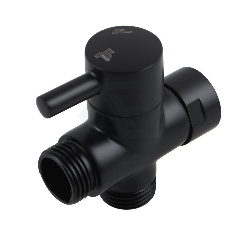 Brass Round Toilet Bidet Spray Diverter - Black