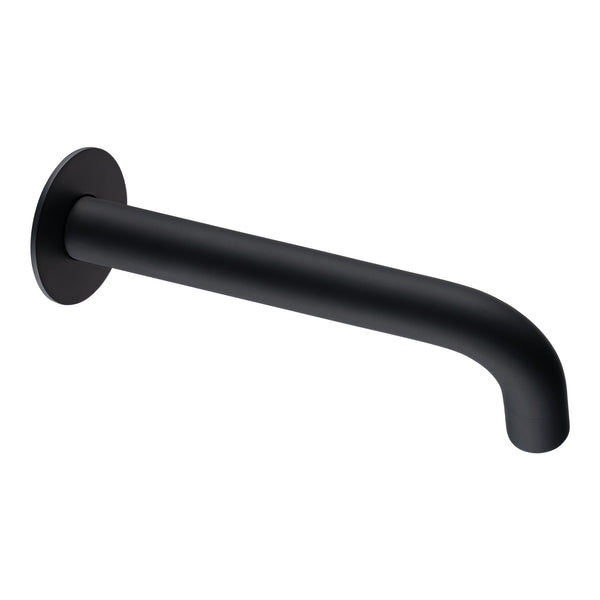 Solid Brass Wall Spout with Flat Back Plate - Black | LUCID PIN