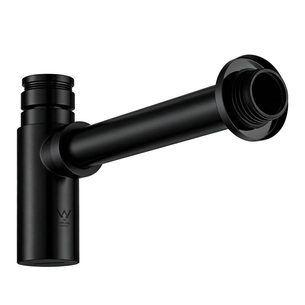 Solid Brass Round Bottle Trap G1 1/2" -  Black
