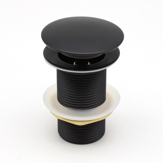 Solid Brass Mushroom Basin Pop Up Waste without Overflow 32/40mm - Black