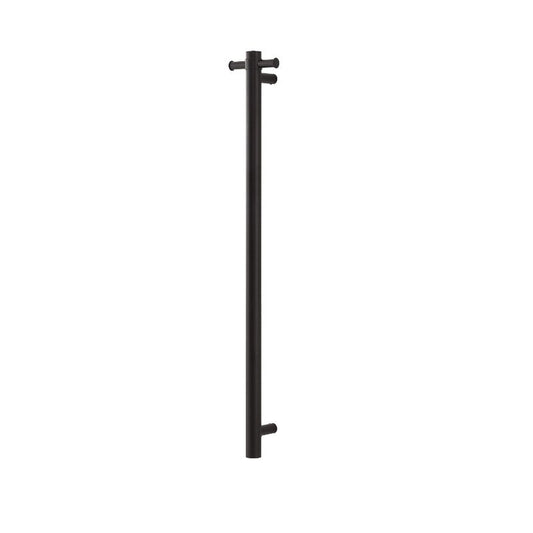 Stainless Steel Electric Heated Towel Rack Single Bar Vertical  - Black