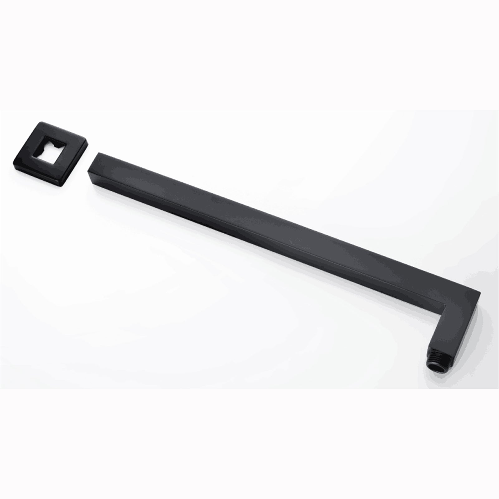 Stainless Steel 400mm Square Wall Shower Arm – Black