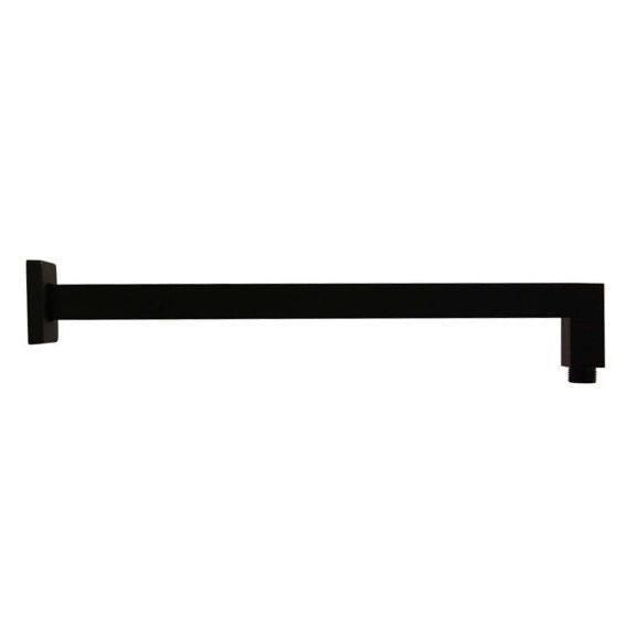 Stainless Steel 400mm Square Wall Shower Arm – Black