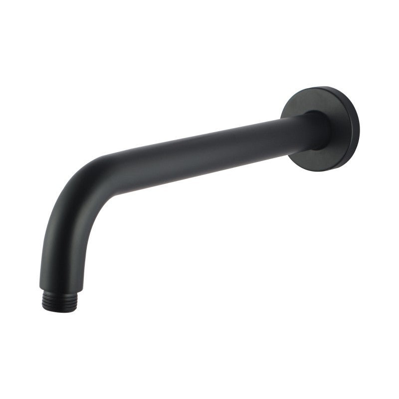 Stainless Steel 400mm Round Wall Shower Arm – Black