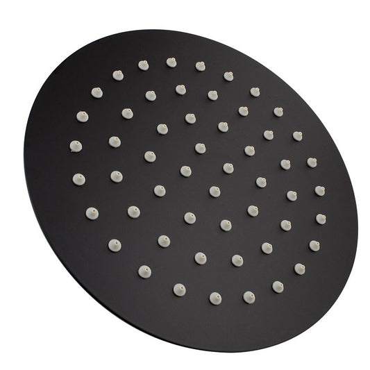 Stainless Steel 200mm Shower Head Round - Black