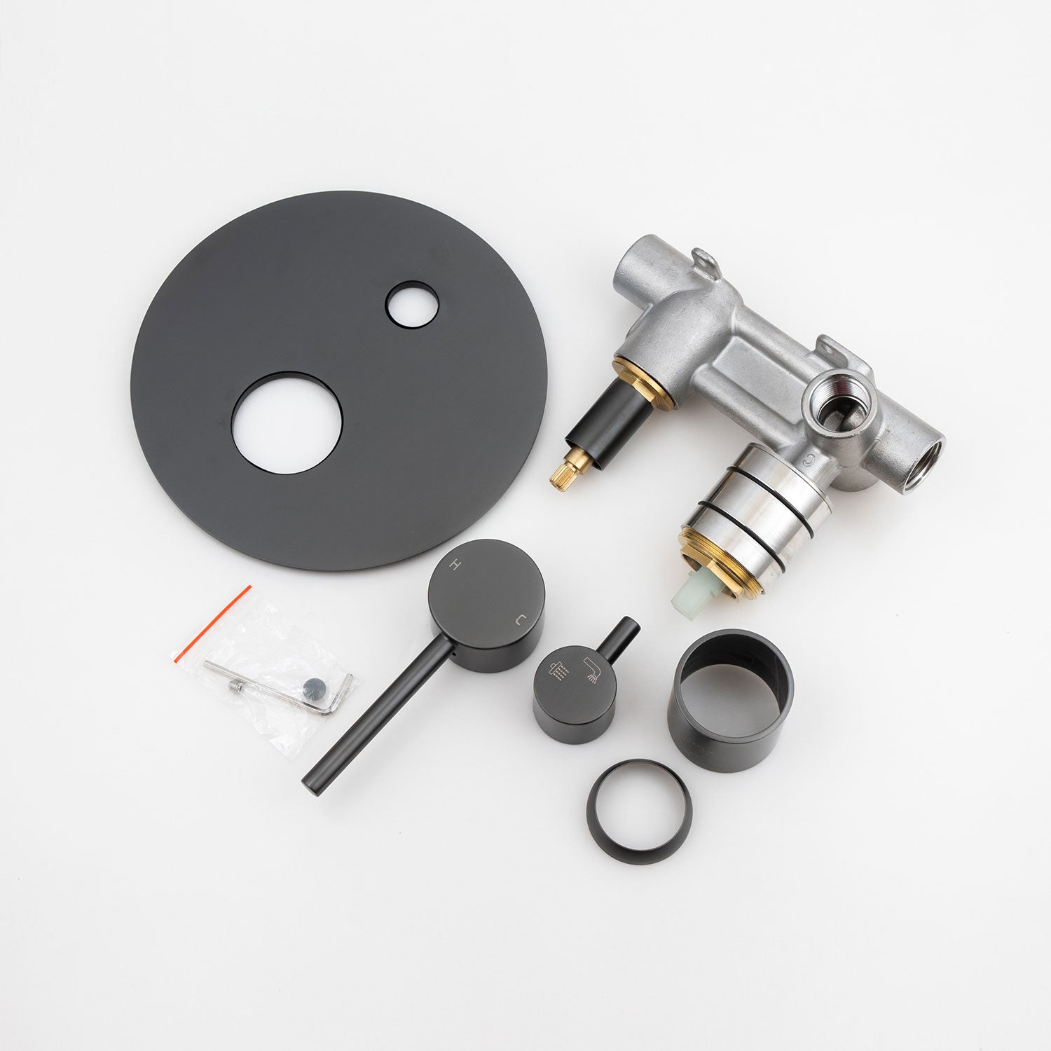 Solid Brass Diverter Mixer - Black - LUCID PIN