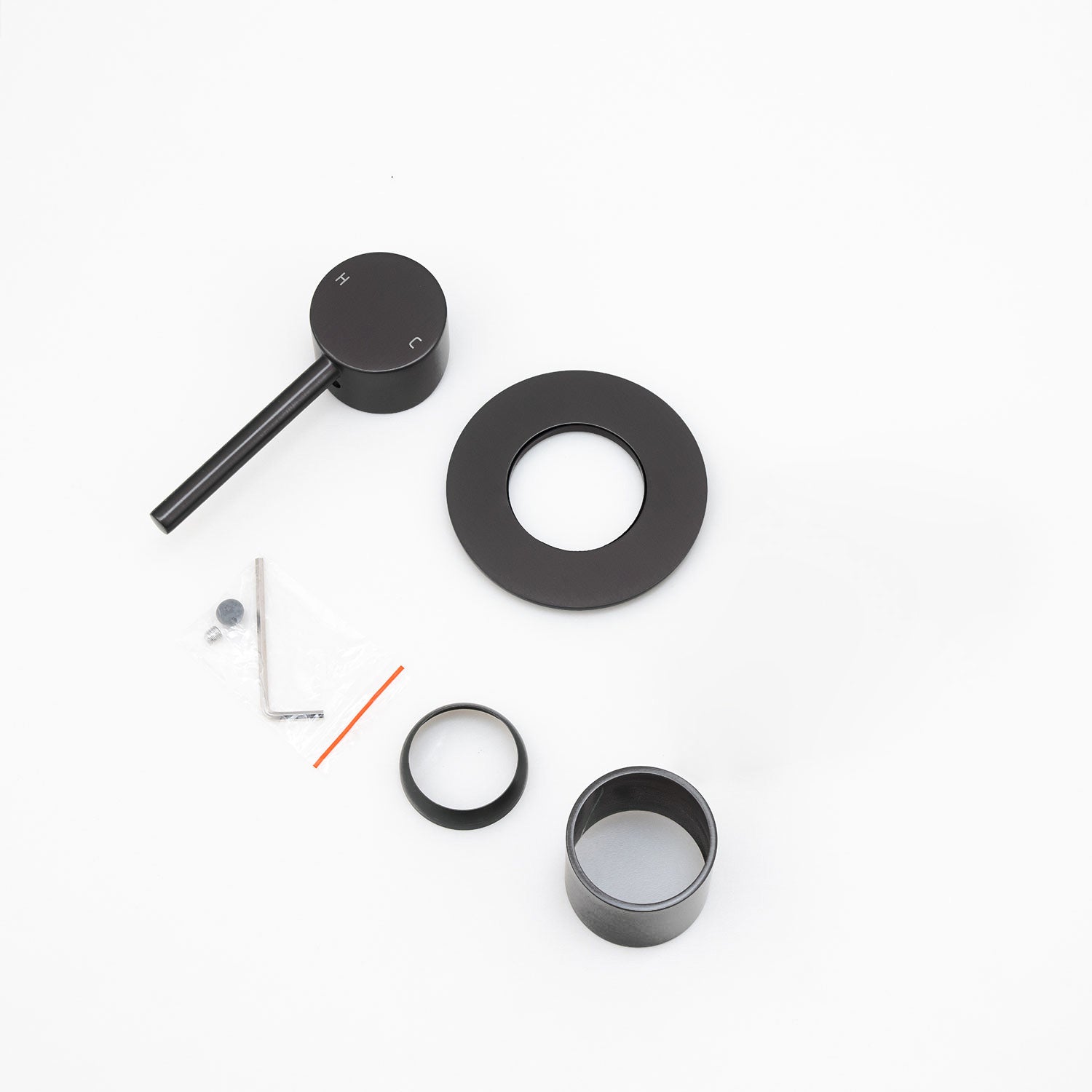 Solid Brass Wall Mixer Tap Trim Kit (Match CLPM) - Black | LUCID PIN