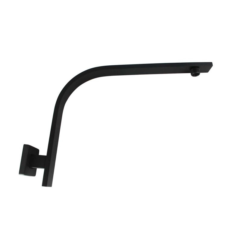 Stainless Steel Square Gooseneck Wall Shower Arm – Black