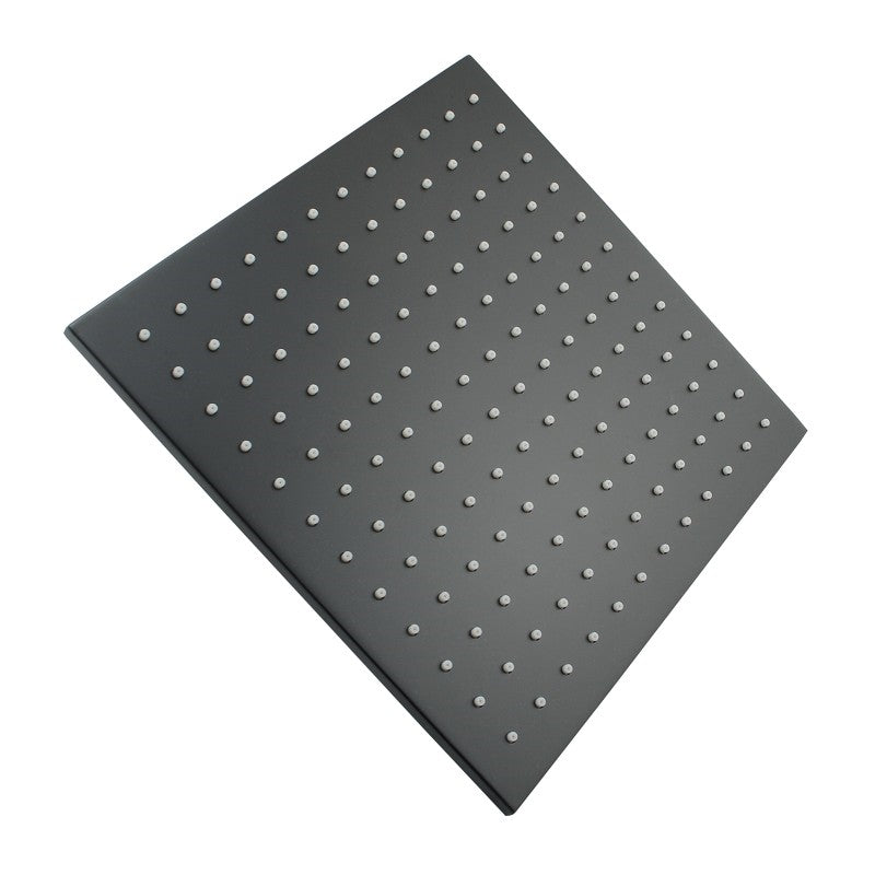 Solid Brass 250mm Shower Head Square - Black
