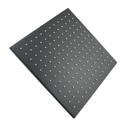 Solid Brass 250mm Shower Head Square - Black