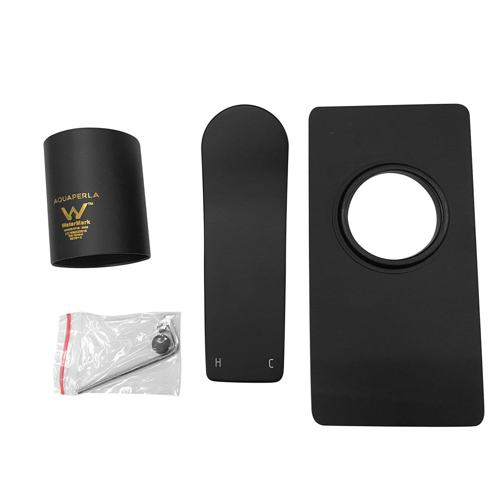 Solid Brass Wall Mixer Tap Trim Kit (Match CLPM) - Black | RUSHY