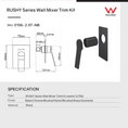 Load image into Gallery viewer, Solid Brass Wall Mixer Tap Trim Kit (Match CLPM) - Black | RUSHY
