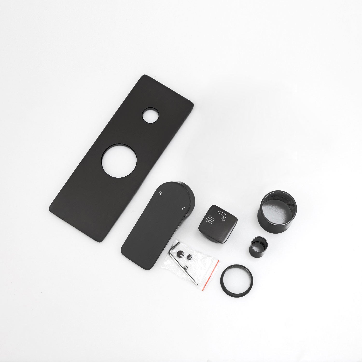 Solid Brass Wall Mixer Tap with Diverter Trim Kit (Match CLPD) - Black | VOG