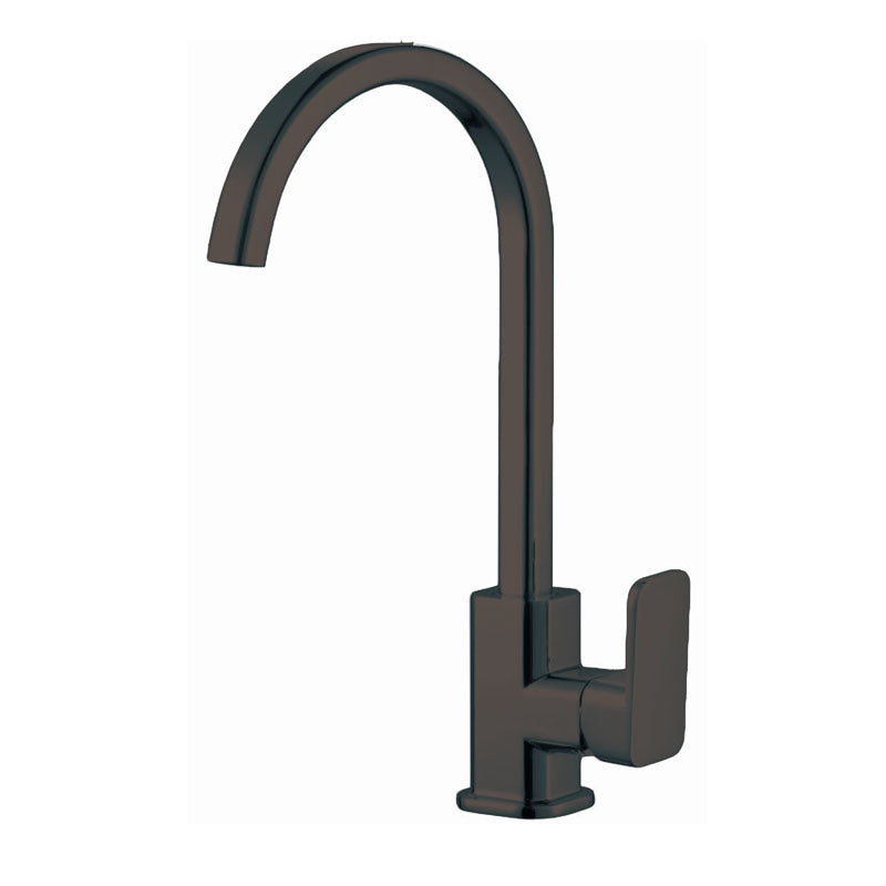 Solid Brass Standard Kitchen Mixer - Black - IVANO