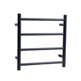 Load image into Gallery viewer, Stainless Steel Heated Towel Rack 4 Bars Round - Black
