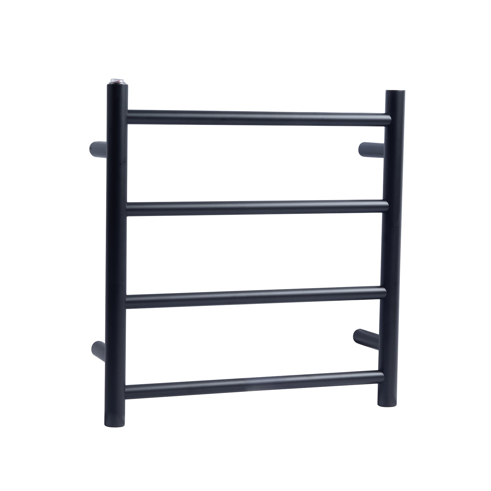 Stainless Steel Heated Towel Rack 4 Bars Round - Black