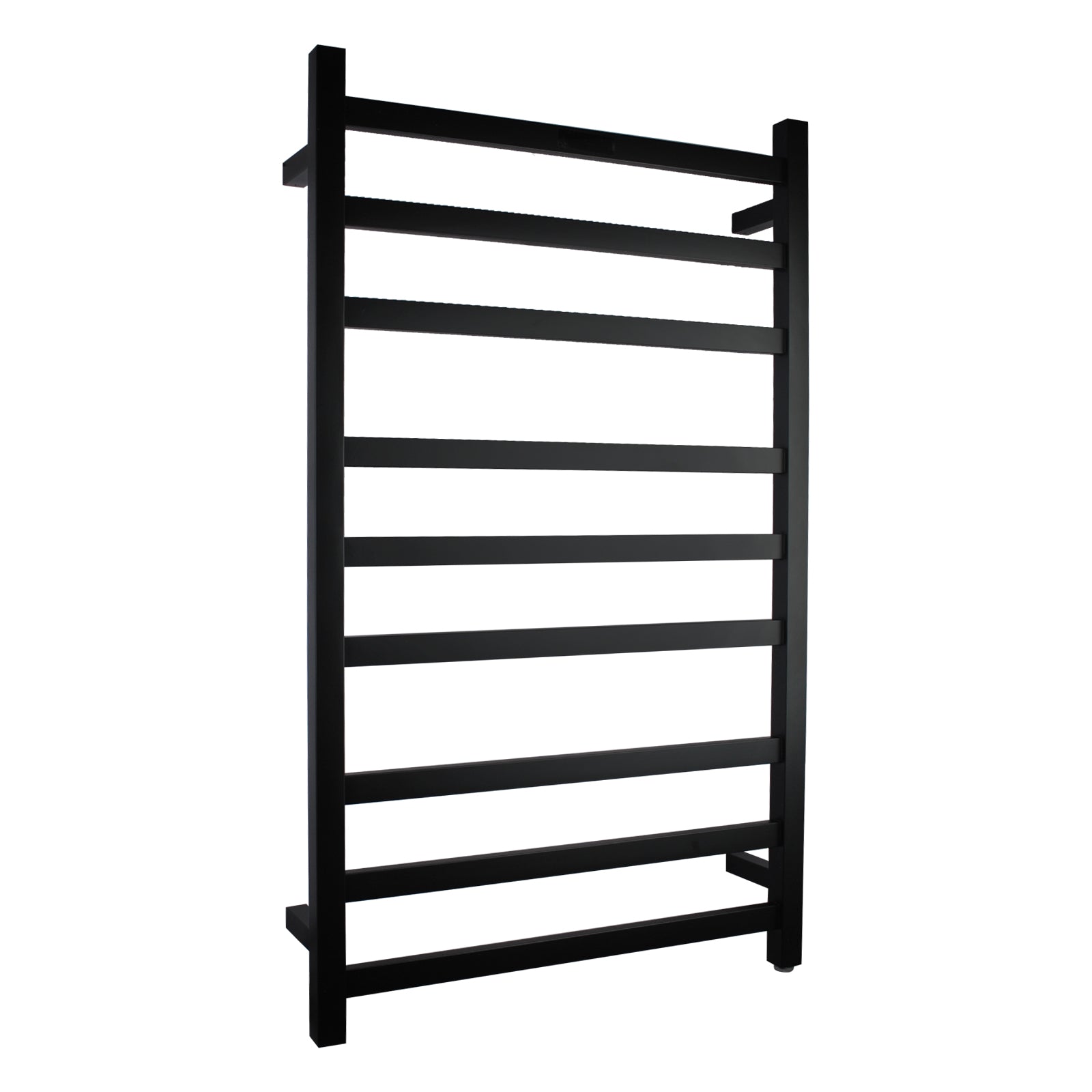 Stainless Steel Heated Towel Rack 9 Bars Square - Black