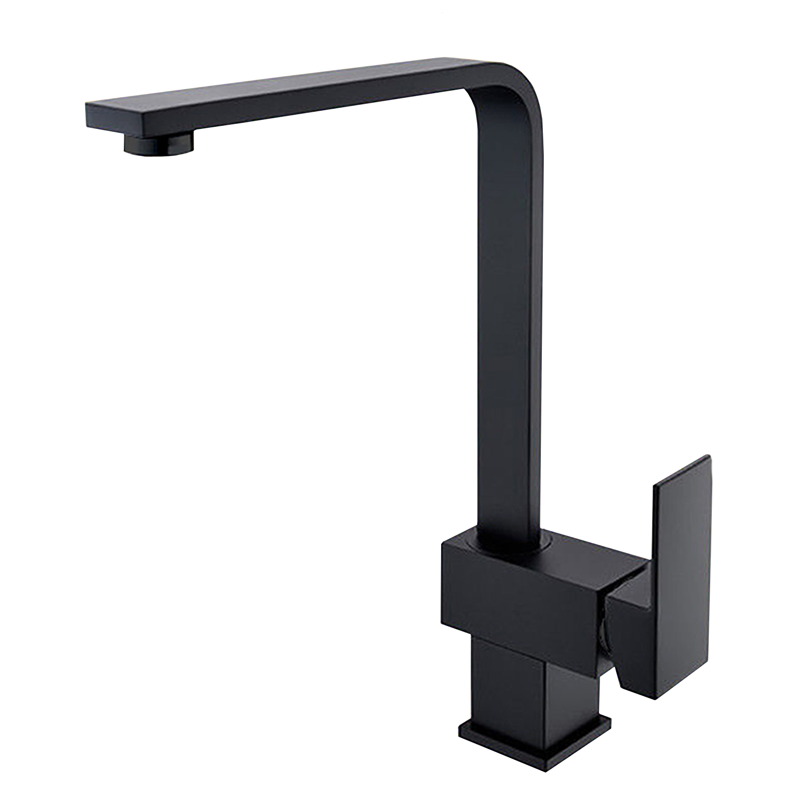 Solid Brass Standard Square Kitchen Mixer - Black