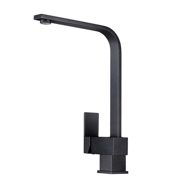 Solid Brass Standard Square Kitchen Mixer - Black