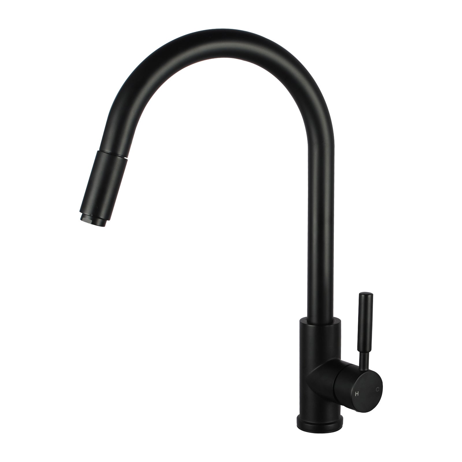 Solid Brass Pull Out Kitchen Mixer - Black