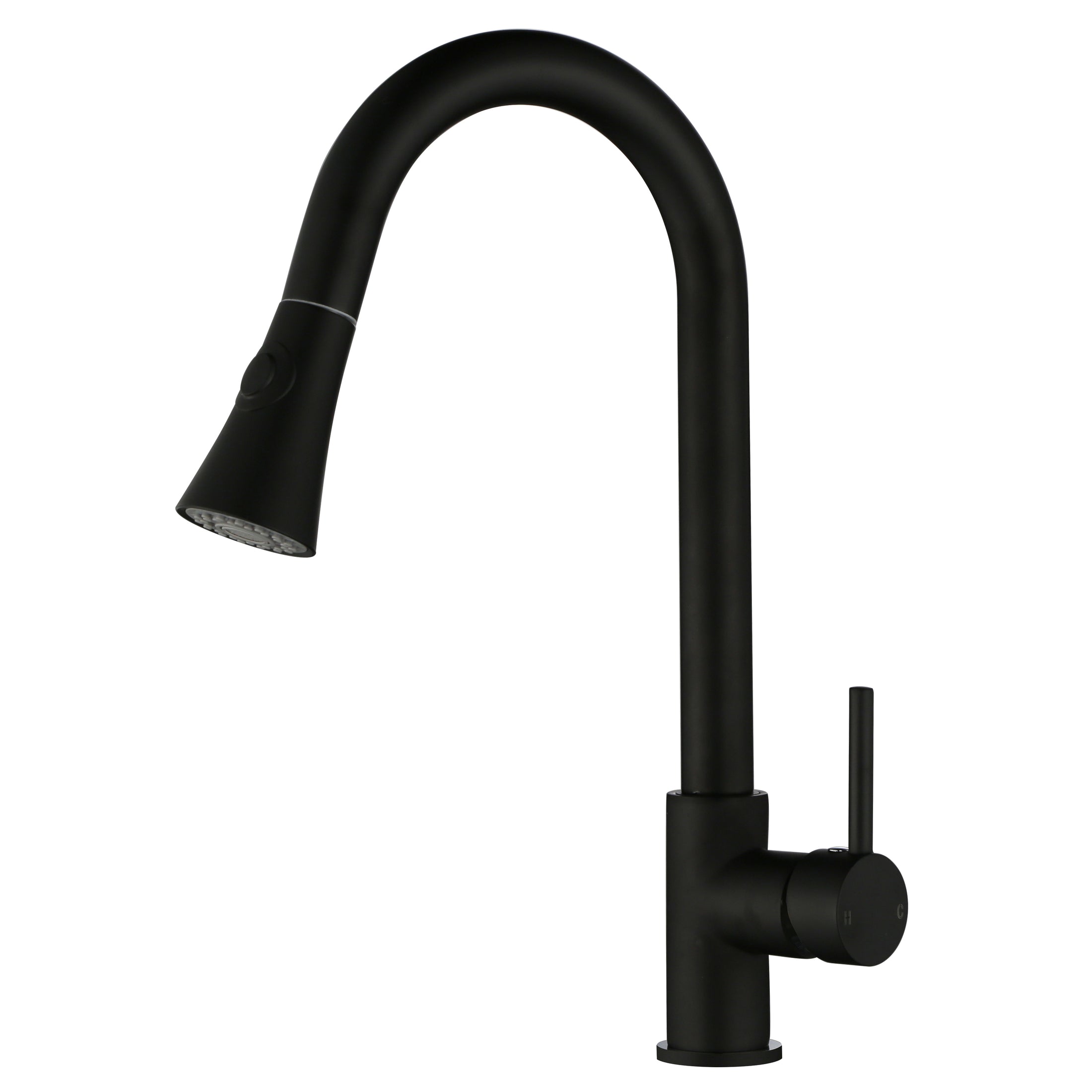 Solid Brass Pull Out 2 Water Flow Patterns Kitchen Mixer - Black