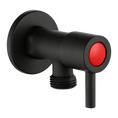 Load image into Gallery viewer, Solid Brass Toilet Stop Tap One Pair – Round 1/4 Turn – Black
