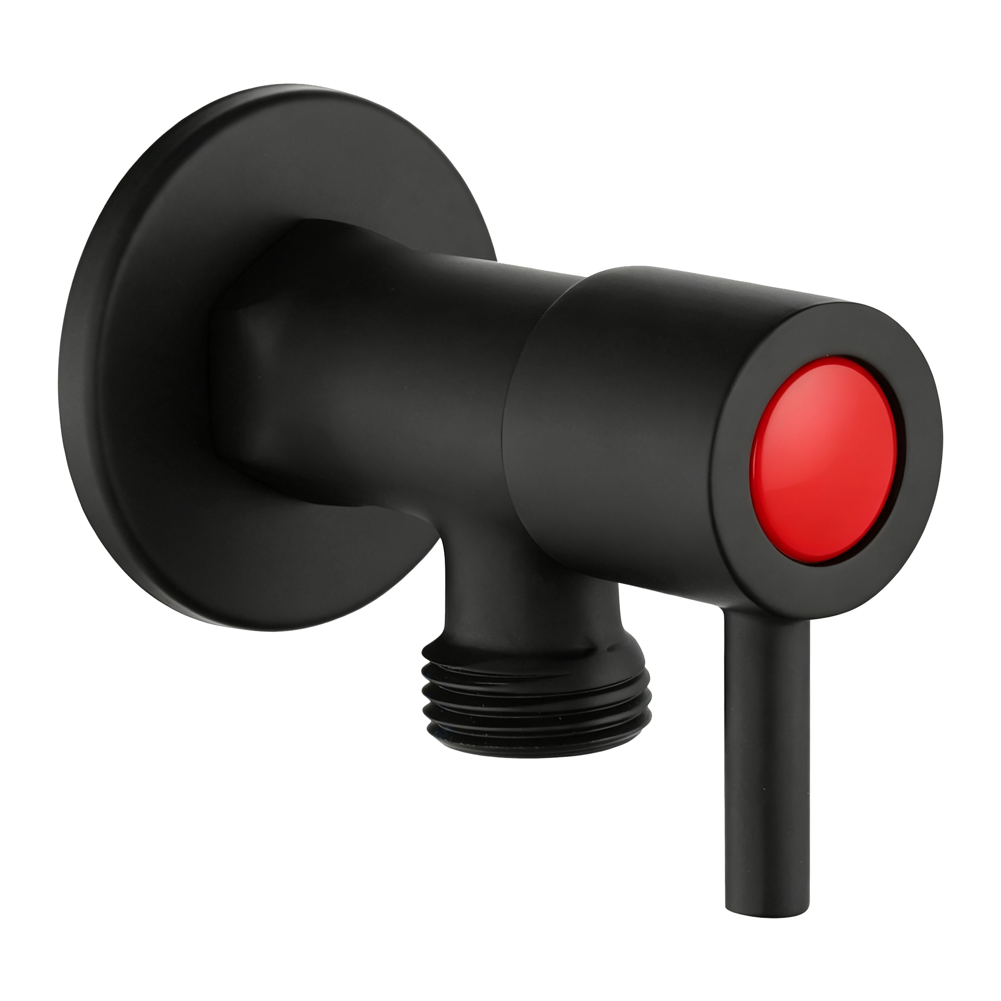 Solid Brass Toilet Stop Tap One Pair – Round 1/4 Turn – Black
