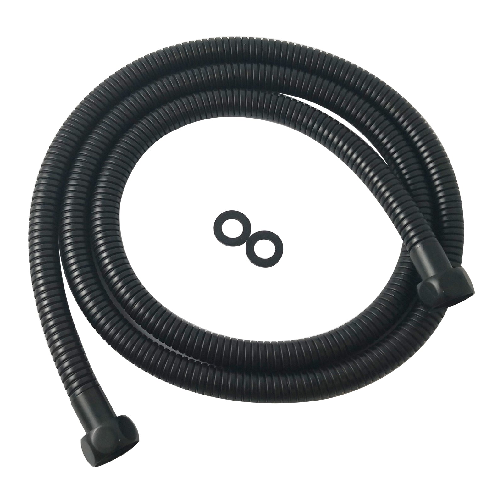 Stainless Steel 1500mm Water Inlet/Outlet Shower Hose – Black