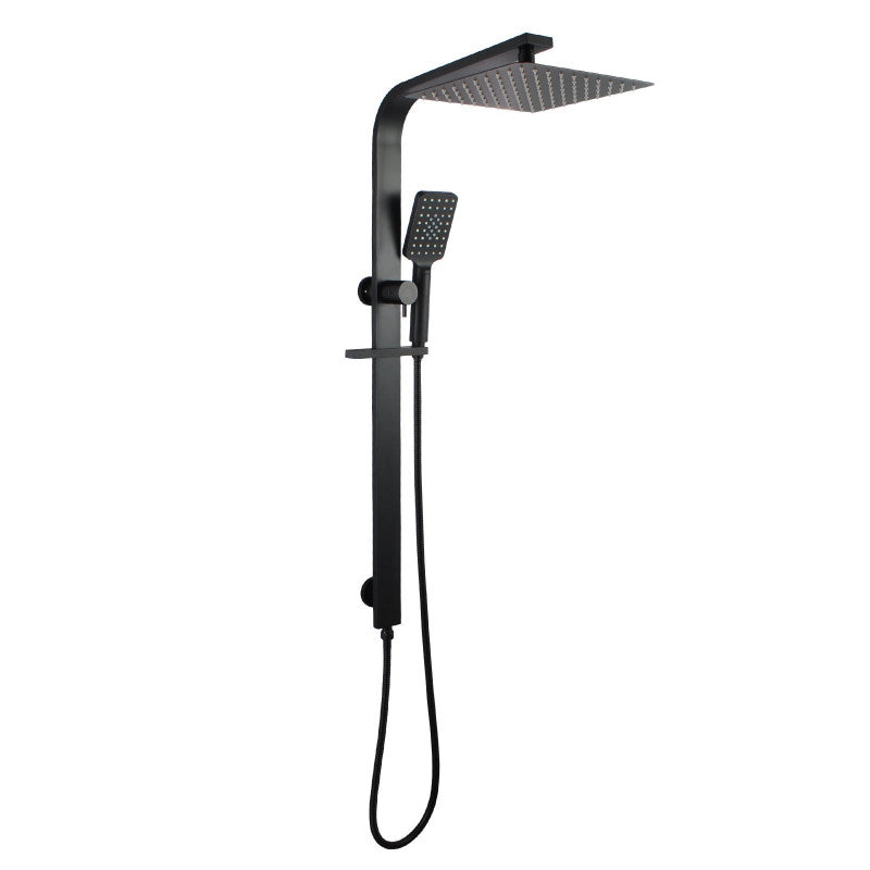 Stainless Steel & Solid Brass - 10" Flat Shower Station - Black