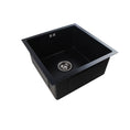 Load image into Gallery viewer, Stainless Steel Round Corner Handmade Single Bowl Kitchen Sink 440*440*205mm- Black
