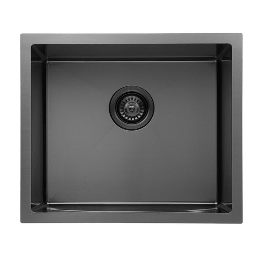 Stainless Steel Round Corner Handmade Single Bowl Kitchen Sink 510*440*230mm- Gunmetal Grey