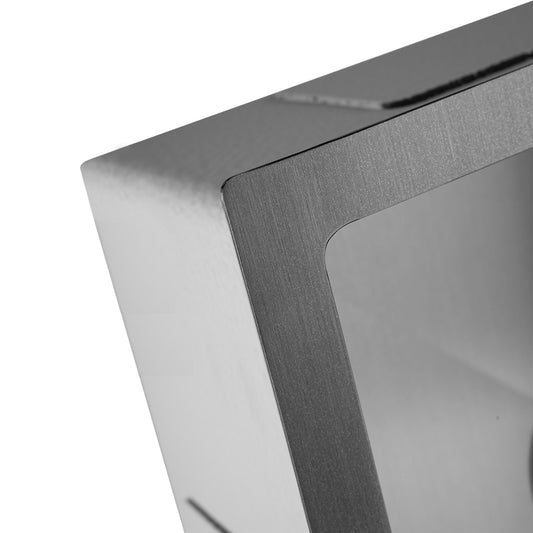 Stainless Steel Round Corner Handmade Single Bowl Kitchen Sink 580*440*230mm- Gunmetal Grey