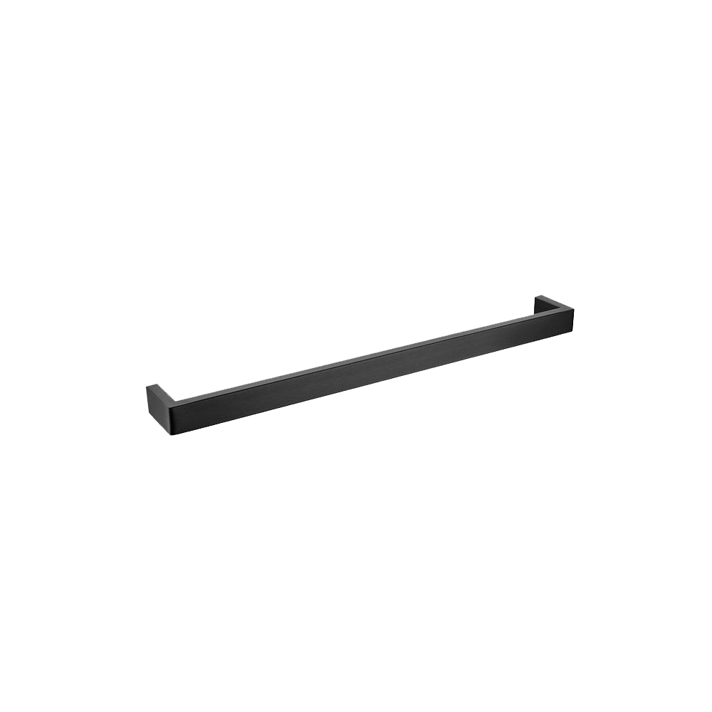 Stainless Steel 600mm Single Towel Rail - Black - IVANO