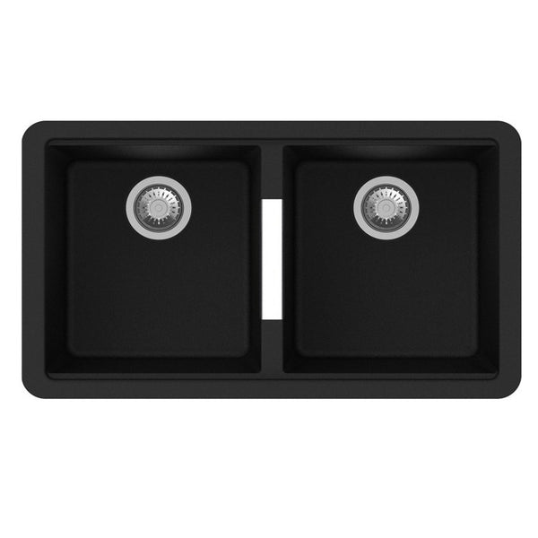 Carysil Granite Double Bowl Kitchen Sink 824x481x241mm - Black