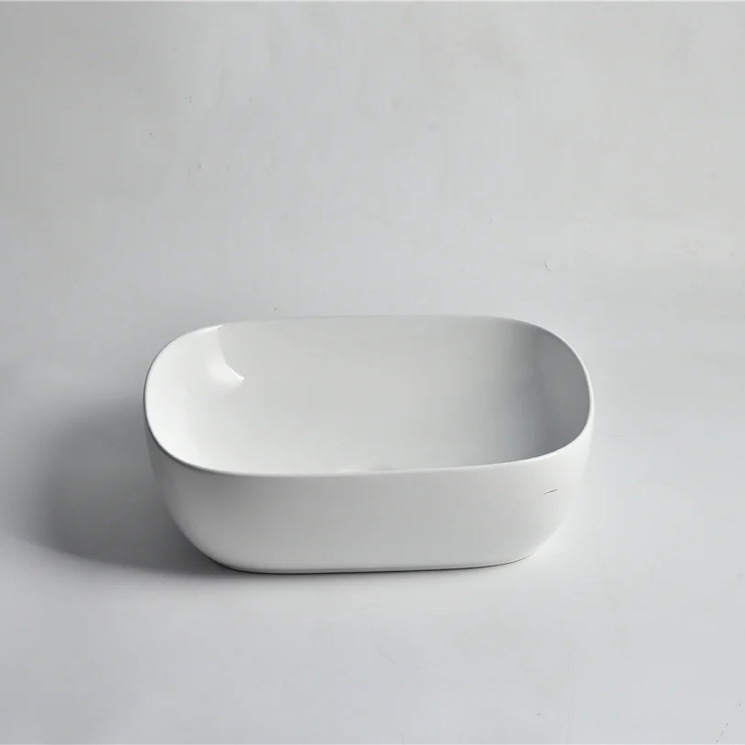 CLAYA Oval-48 Oval Ceramic Above Counter Basin – 485mm Gloss White