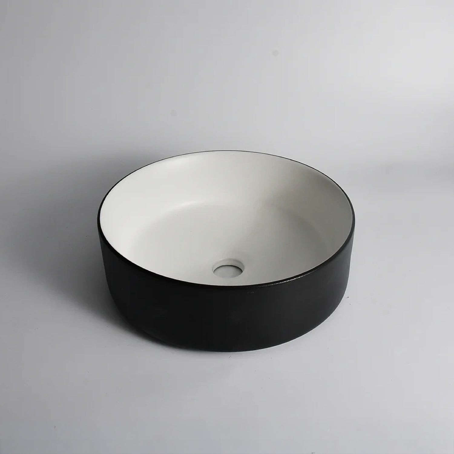 CLAYA Luna-36 Above Counter Round Basin – Textured Matte Black