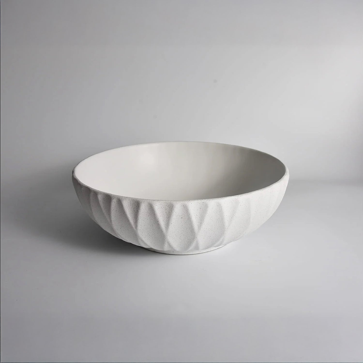 CLAYA Polar-40 Ruby Ceramic Above Counter Basin – Texture White