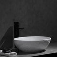 Load image into Gallery viewer, CLAYA Polar-Wavy-40 Round Ceramic Above Counter Basin - Textured Matte White
