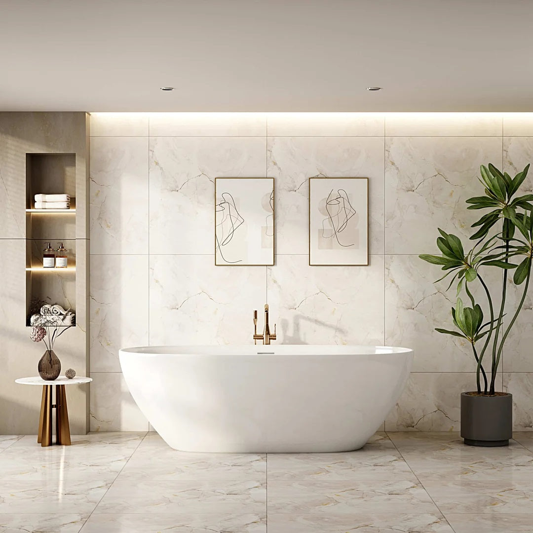 PILATO Series Slim Edge Freestanding Acrylic Bathtub alternate view