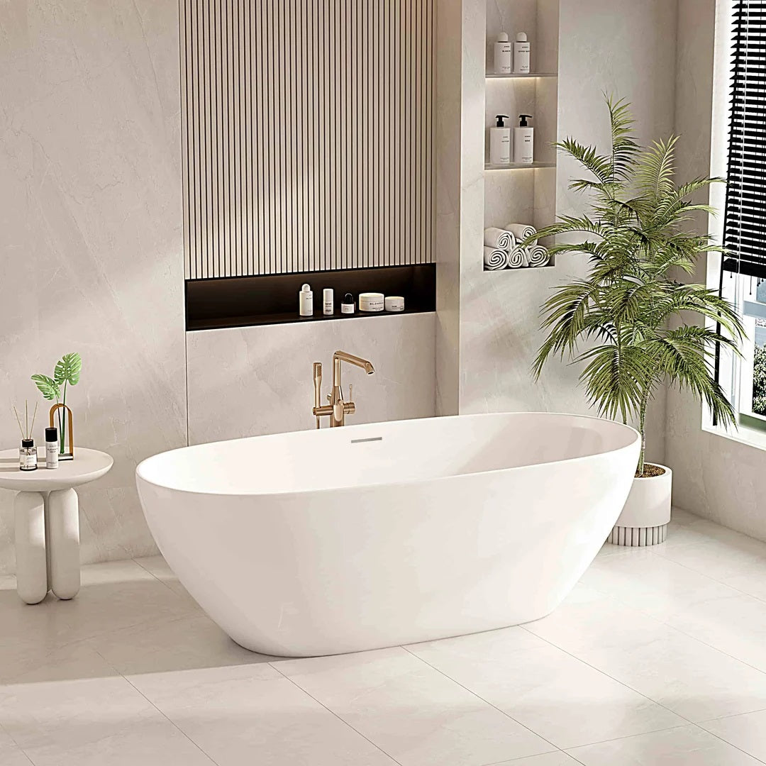 PILATO Series Slim Edge Freestanding Acrylic Bathtub product view