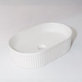 Load image into Gallery viewer, CLAYA Pill-49 Fluted Ceramic 490mm Above Counter Basin – Matte White
