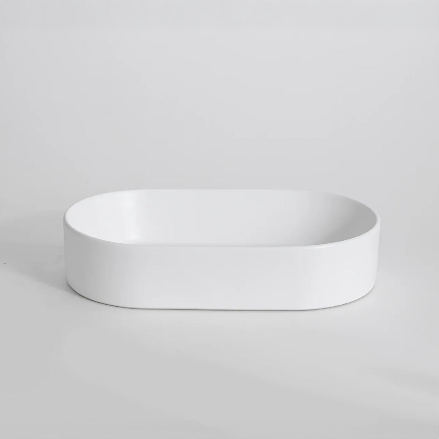 CLAYA Pill-52 Ceramic 525mm Above Counter Basin – Matte White
