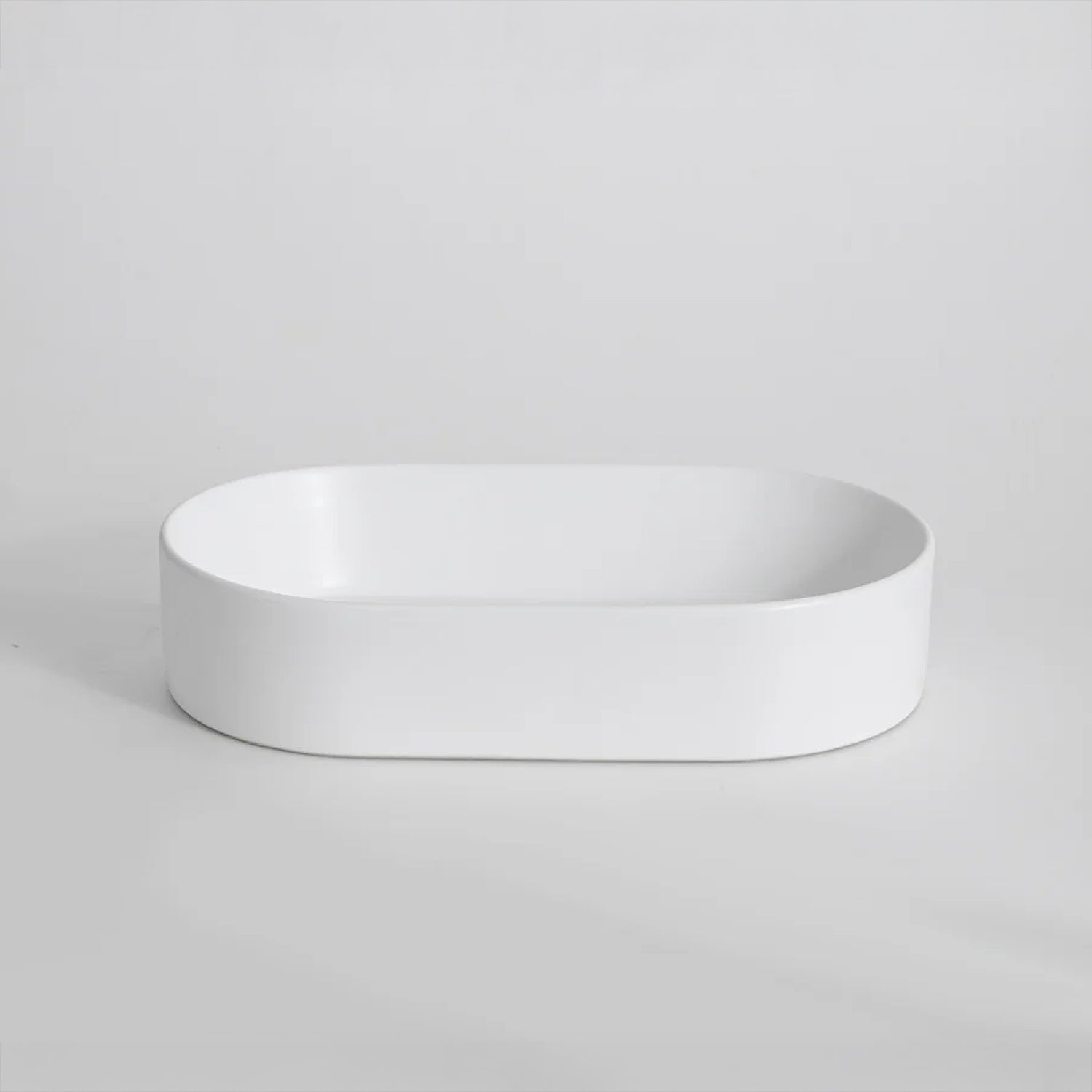 CLAYA Pill-52 Ceramic 525mm Above Counter Basin – Gloss White