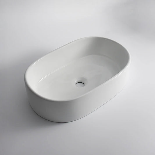 CLAYA Pill-56 Ceramic 560mm Above Counter Basin – Gloss White
